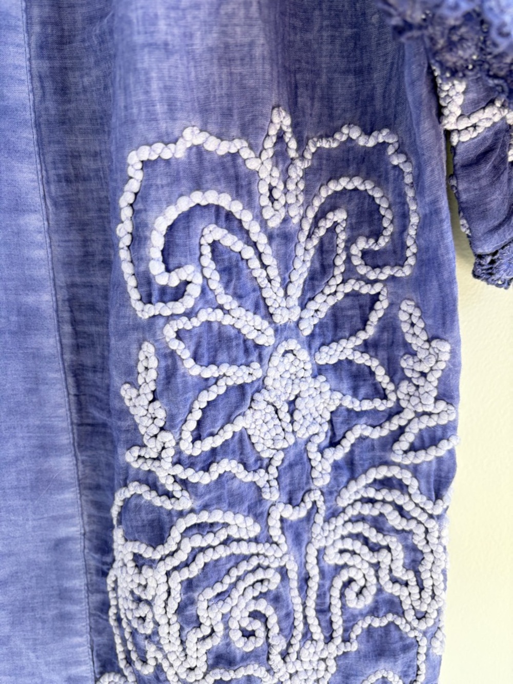 Soft Surroundings Periwinkle Purple  Embroidered Kimono Topper - Picture 2 of 10